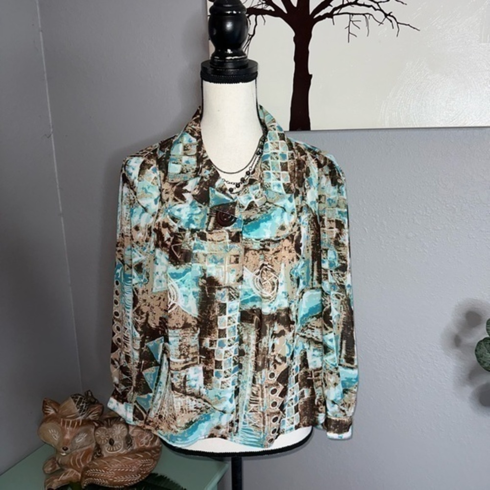 Sere Nade XL Single Button Sheer Stunning Trendy Classy Blouse Top